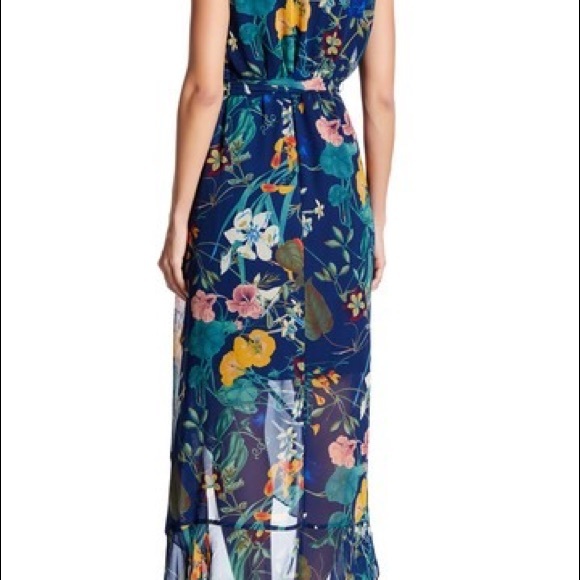 Sangria Floral Wrap Dress - Picture 2 of 7